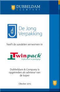 De Jong verpakking koopt - Dubbeldam & Company